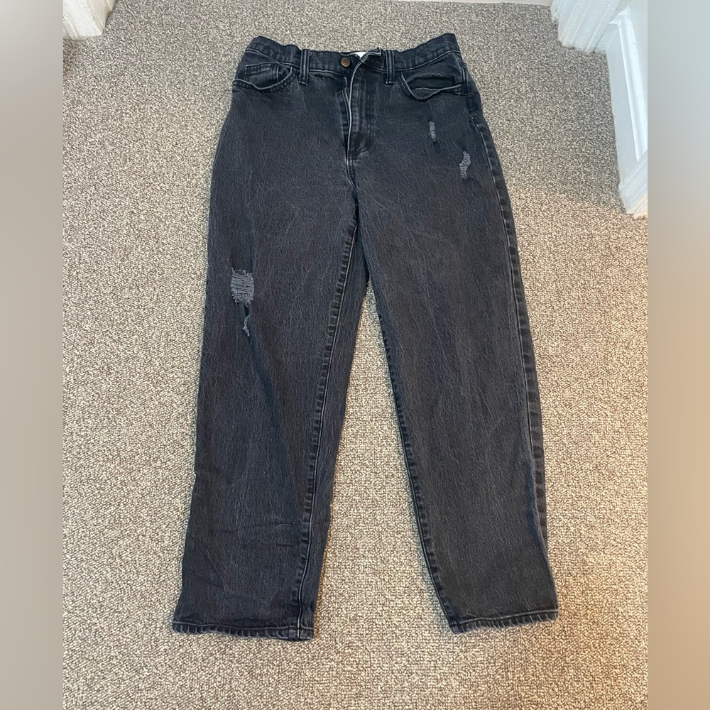 Universal Thread distressed high-rise straight cropped jeans.
